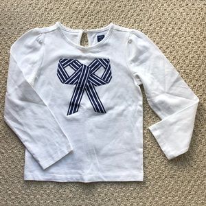 NWOT Janie and Jack girls top grosgrain ribbon bow